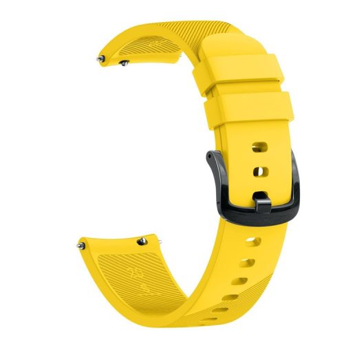 Twill Texture Silicone Watch Band Replacement 20mm for Samsung Galaxy Watch4 Classic 46mm 42mm/Watch4 44mm 40mm/Garmin Forerunner 645 - Yellow