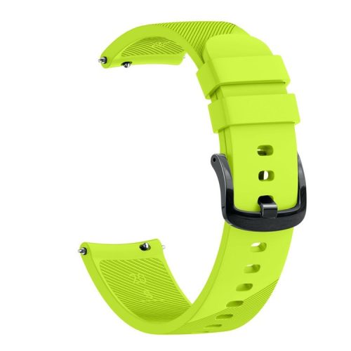 Twill Texture Silicone Watch Band Replacement 20mm for Samsung Galaxy Watch4 Classic 46mm 42mm/Watch4 44mm 40mm/Garmin Forerunner 645 - Green