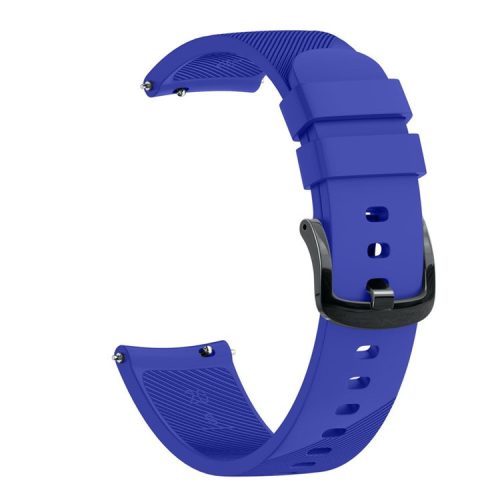 Twill Texture Silicone Watch Band Replacement 20mm for Samsung Galaxy Watch4 Classic 46mm 42mm/Watch4 44mm 40mm/Garmin Forerunner 645 - Blue