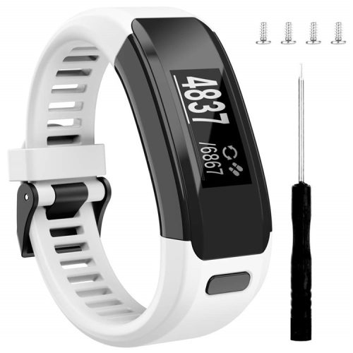 Soft Flexible Silicone Watch Band for Garmin Vivosmart HR - White