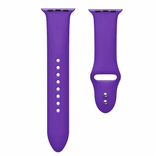 Dual Pin Buckle Silicone Watch Strap for Apple Watch Series 10 46mm / Ultra 2 Ultra 49mm / 9 8 7 45mm / SE (2023) SE (2022) SE 6 5 4 44mm / 3 2 1 42mm - Purple