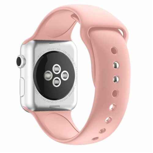 Dual Pin Buckle Silicone Watch Strap for Apple Watch Series 10 42mm / 9 8 7 41mm / SE (2023) SE (2022) SE 6 5 4 40mm / 3 2 1 38mm - Pink