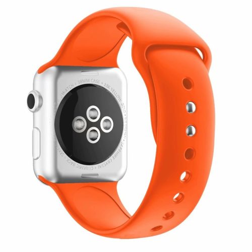 Dual Pin Buckle Silicone Watch Strap for Apple Watch Series 10 42mm / 9 8 7 41mm / SE (2023) SE (2022) SE 6 5 4 40mm / 3 2 1 38mm - Orange