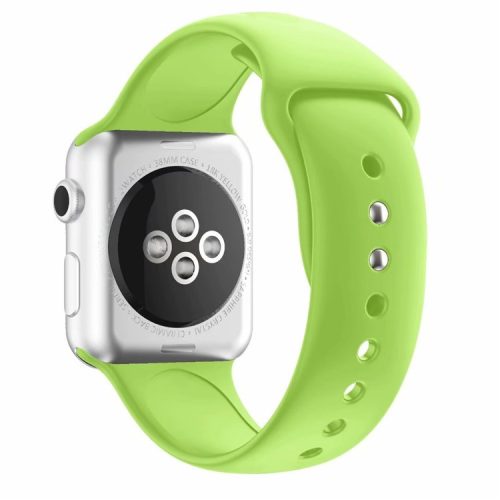 Dual Pin Buckle Silicone Watch Strap for Apple Watch Series 10 42mm / 9 8 7 41mm / SE (2023) SE (2022) SE 6 5 4 40mm / 3 2 1 38mm - Green