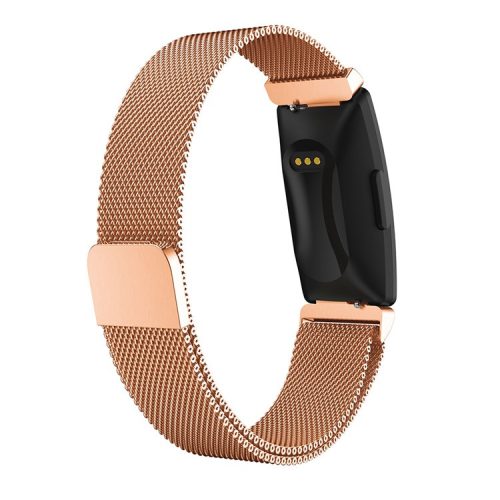 Milanese Mesh Stainless Steel Magnetic Watch Band for Fitbit Inspire HR / Inspire - Size: S / Rose Gold