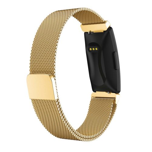 Milanese Mesh Stainless Steel Magnetic Watch Band for Fitbit Inspire HR / Inspire - Size: S / Gold