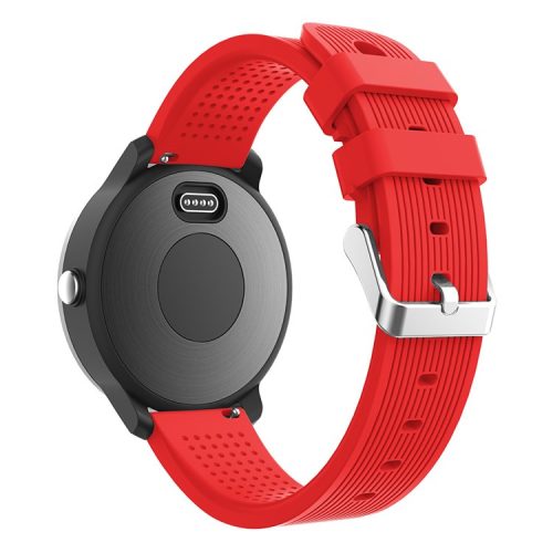 20mm Stripes Texture Silicone Watchband for Garmin Vivoactive 3 Adjustable Watch Strap Replacement - Red