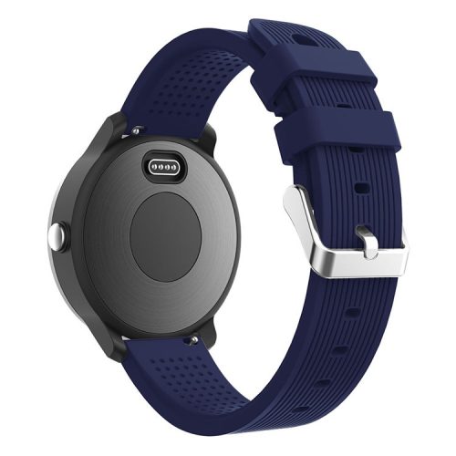 20mm Stripes Texture Silicone Watchband for Garmin Vivoactive 3 Adjustable Watch Strap Replacement - Dark Blue