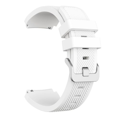 22mm Silicone Wrist Strap Pin Buckle Sports Watch Band Replacement for Huawei Watch GT - White