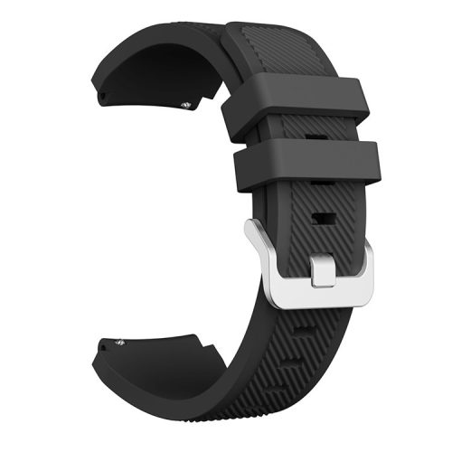 22mm Silicone Wrist Strap Pin Buckle Sports Watch Band Replacement for Huawei Watch GT - Black