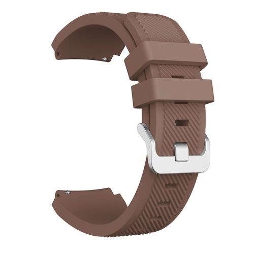 22mm Silicone Wrist Strap Pin Buckle Sports Watch Band Replacement for Huawei Watch GT - Brown