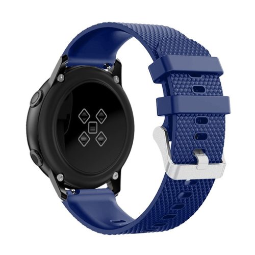 20mm Sandblasting Buckle Silicone Sport Watch Band for Samsung Galaxy Watch Active - Dark Blue