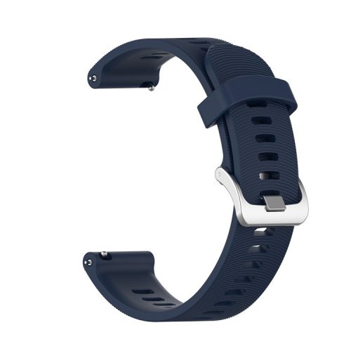 20mm Silicone Watch Strap for Garmin Forerunner 245 Smart Watch Band Replacement - Dark Blue