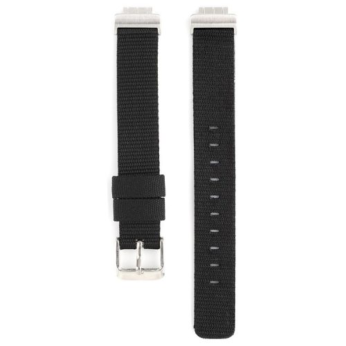 Nylon Canvas Watch Band with Metal Buckle for Fitbit Inspire HR - Black