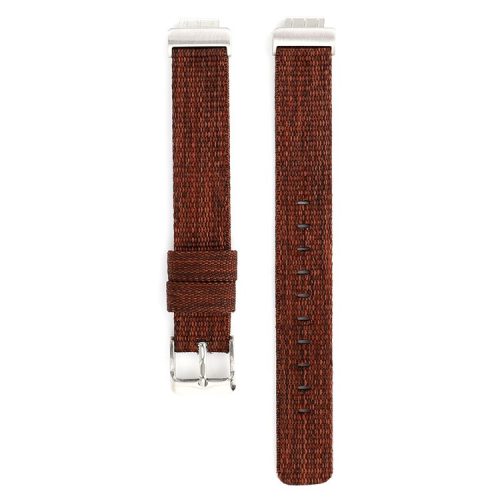 Nylon Canvas Watch Band with Metal Buckle for Fitbit Inspire HR - Brown