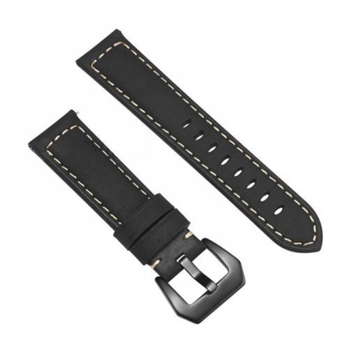 22mm Split Leather Watch Band with Black Big Buckle for Huawei Watch GT - Blue