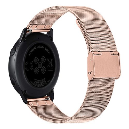 20mm Milanese Stainless Steel Fine Mesh Smart Bracelet Band for Samsung Galaxy Watch Active - Rose Gold