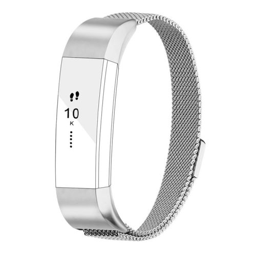 MILANESE Multi-colored Metal Watchband with Chain Magnetic Absorption Ring for Fitbit Alta - Silver