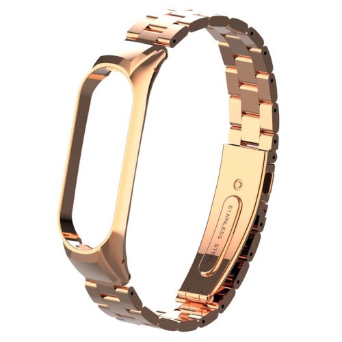 Solid Stainless Steel Metal Smart Watch Band for Xiaomi Mi Smart Band 4 - Rose Gold