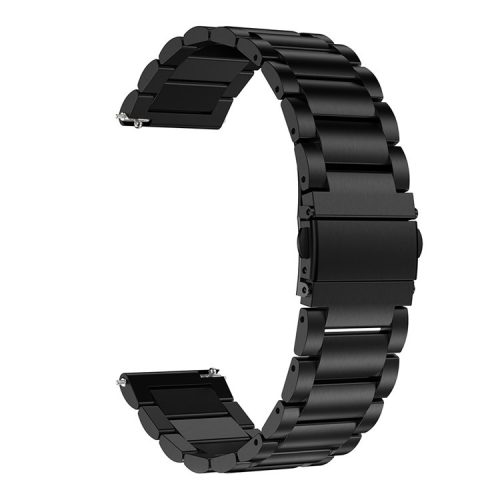 20mm Solid Stainless Steel Wrist Watch Strap Band for Garmin Forerunner 245 - Black