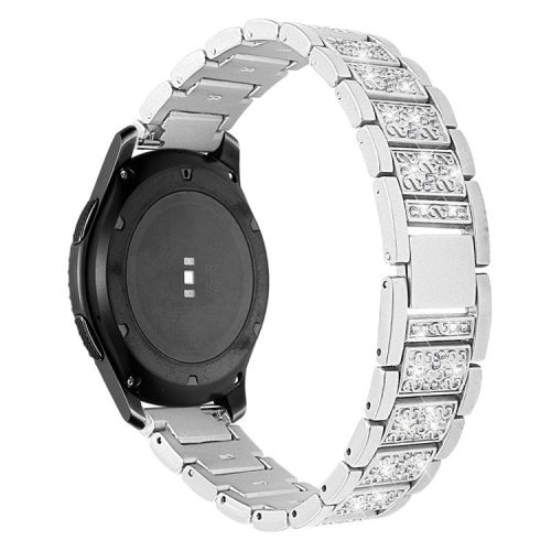 22mm Rhinestone Decor Stainless Steel Smart Watchband for Samsung Gear S3 Classic/Frontier - Silver