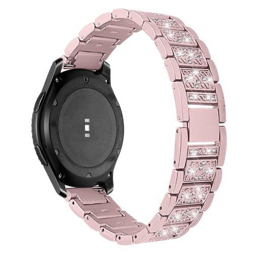 22mm Rhinestone Decor Stainless Steel Smart Watchband for Samsung Gear S3 Classic/Frontier - Rose Gold