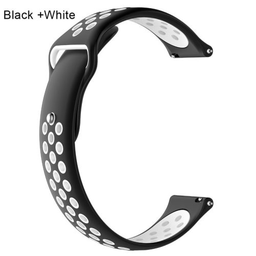 20mm Two-tone Silicone Smart Watch Band for Samsung Gear S2 Classic - Black/White