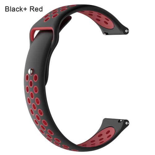 20mm Two-tone Silicone Smart Watch Band for Samsung Gear S2 Classic - Black/Red