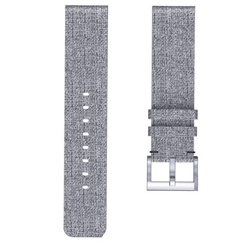 Lightweight Canvas Outlook Watch Band with Steel Metal Buckle for Fitbit Versa - Grey