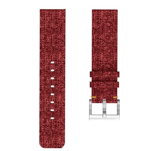 Lightweight Canvas Outlook Watch Band with Steel Metal Buckle for Fitbit Versa - Red