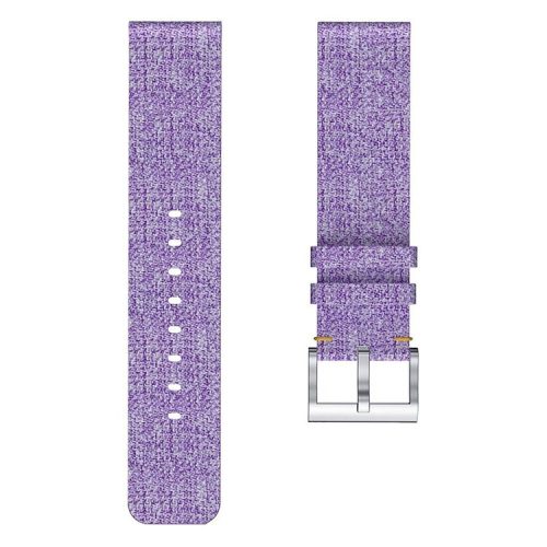 Lightweight Canvas Outlook Watch Band with Steel Metal Buckle for Fitbit Versa - Light Purple