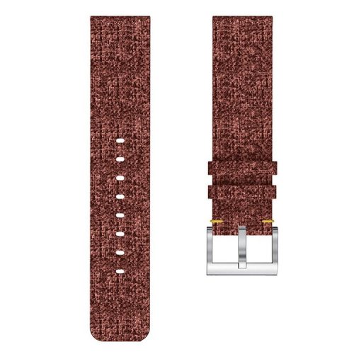 Lightweight Canvas Outlook Watch Band with Steel Metal Buckle for Fitbit Versa - Brown