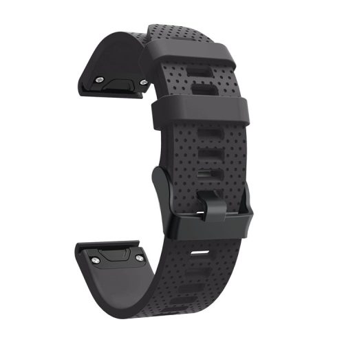 Stylish Silicone Sport Watch Band with Black Buckle for Garmin Fenix 5S Plus - Black