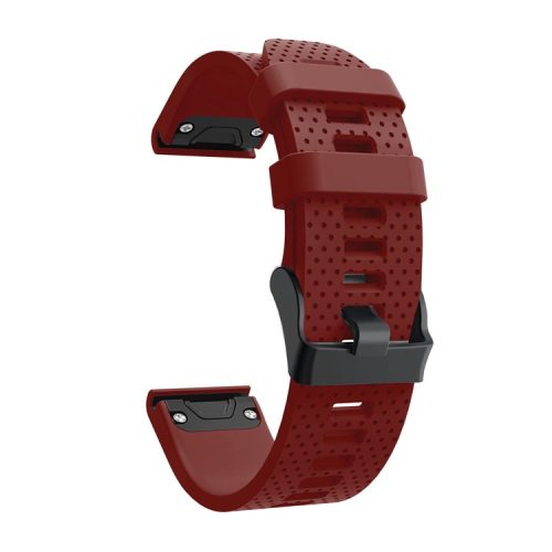 Stylish Silicone Sport Watch Band with Black Buckle for Garmin Fenix 5S Plus - Wine Red