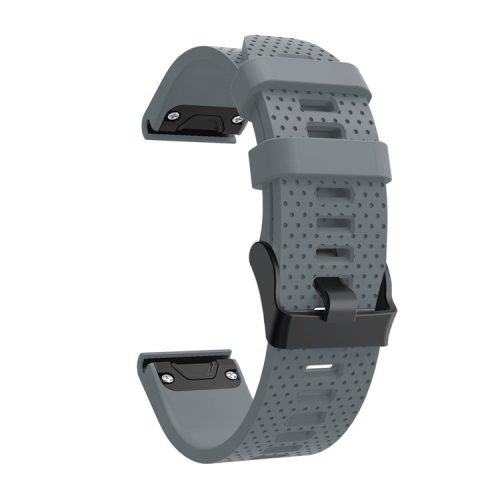 Stylish Silicone Sport Watch Band with Black Buckle for Garmin Fenix 5S Plus - Grey