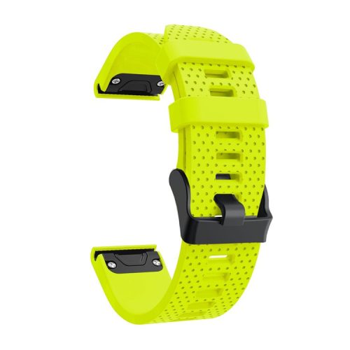 Stylish Silicone Sport Watch Band with Black Buckle for Garmin Fenix 5S Plus - Fluorescent Green