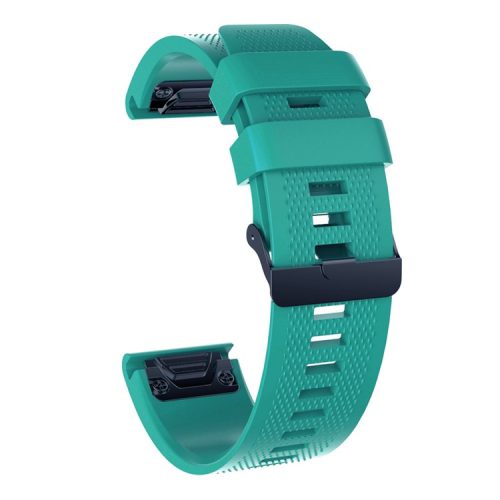 26mm Silicone Watch Band for Garmin Fenix 5X/5X Plus/Fenix 3/3 HR Adjustable Wrist Strap with Black Buckle - Dark Green