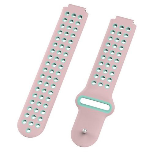 26mm Dual-colors Silicone Watch Strap Band for Garmin Forerunner 735XT/220/230/235/620/630 - Pink/Green