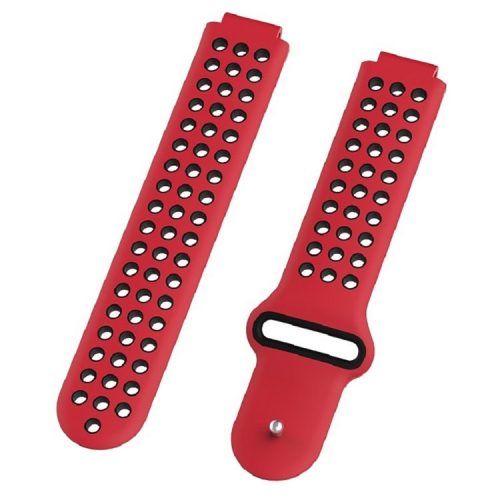 26mm Dual-colors Silicone Watch Strap Band for Garmin Forerunner 735XT/220/230/235/620/630 - Red/Black