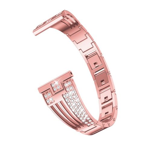 22mm Sector Shape Diamond Metal Watch Band for Samsung Galaxy Watch 46mm / Gear S3 - Rose Gold