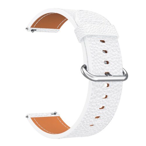 22mm Classic Buckle Genuine Leather Smart Watch Band for Samsung Galaxy Watch 46mm/Gear S3 Classic/Gear S3 Frontier - White