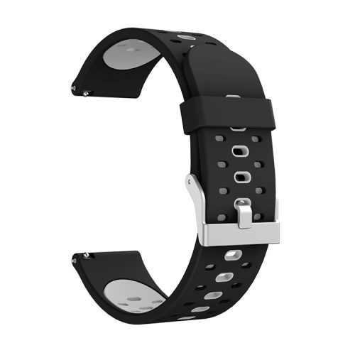 20mm Dual-colors Silicone Smart Watch Replacement Band for Samsung Galaxy Watch 42mm - Black/Grey