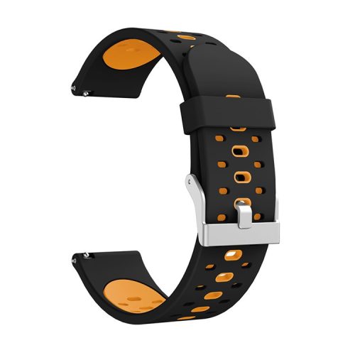 20mm Dual-colors Silicone Smart Watch Replacement Band for Samsung Galaxy Watch 42mm - Black/Orange