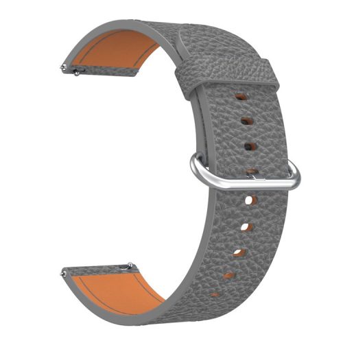 22mm Classic Metal Buckle Genuine Leather Smart Watch Strap for Samsung Gear S3 Classic/Galaxy Watch 46mm - Grey