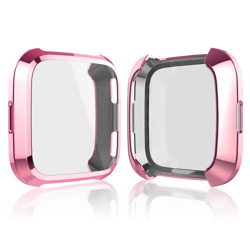 All-round Protective Electroplating TPU Watch Case for Fitbit Versa - Pink