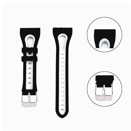 Two-tone Waterproof Silicone Smart Watch Strap Replacement for Fitbit Versa - Black/White