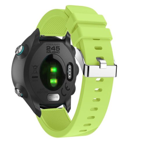 20mm Twill Skin Silicone Watch Band for Garmin Forerunner 645/245/245M - Green