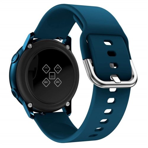 20mm Square Buckle Silicone Smart Watch Band Strap for GarminMove Luxe/Move Style/Move 3 - Navy Blue