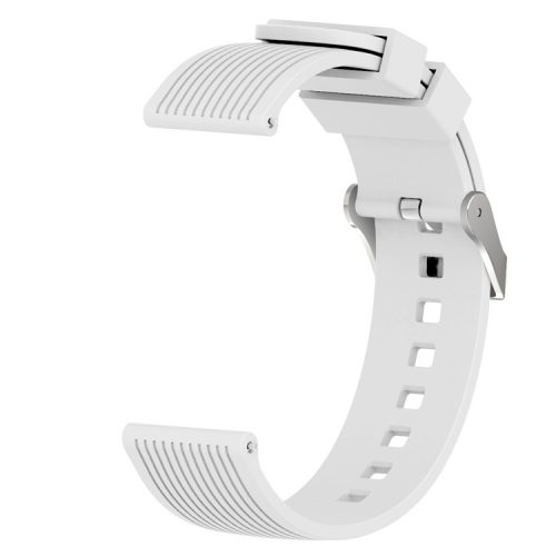 20mm Stripe Texture Silicone Smart Watch Band for GarminMove Luxe/Move Style/Move 3/Move Venu - White