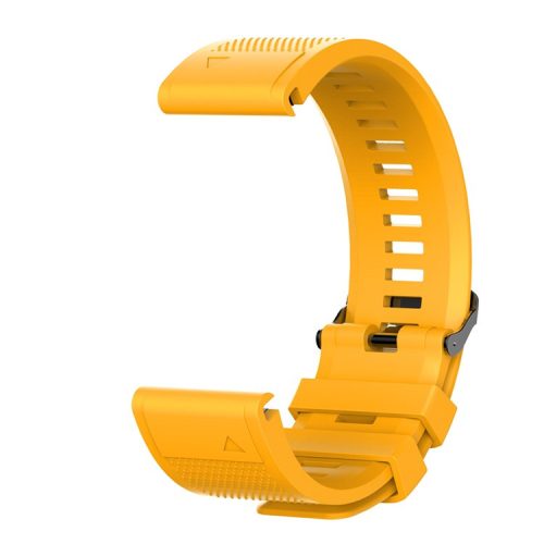 26mm Silicone Watch Band for Garmin Fenix 6X/6X Pro/Fenix 5X/Fenix 5X Plus, Soft Watch Wrist Strap Replacement - Yellow